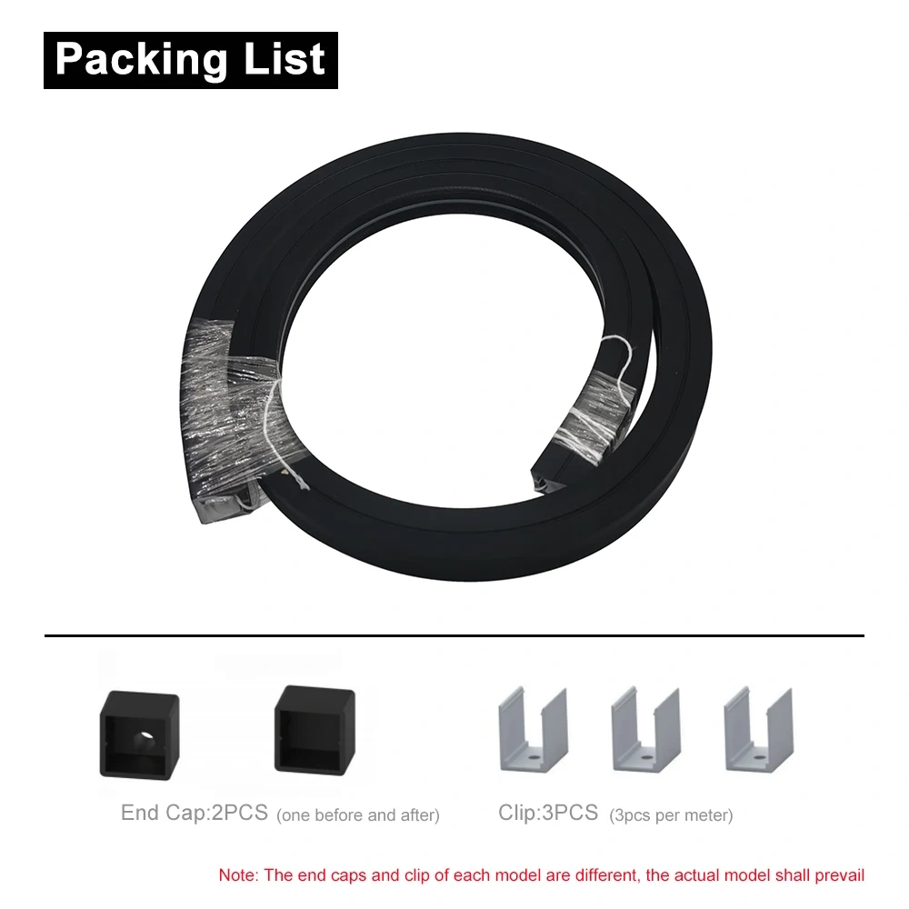 Black Led Neon Silica Gel Tube Diffuser Soft Rope Tube IP67 Waterproof For WS2812B SK6812 WS2811 5050 RGB Flexible Strip Light