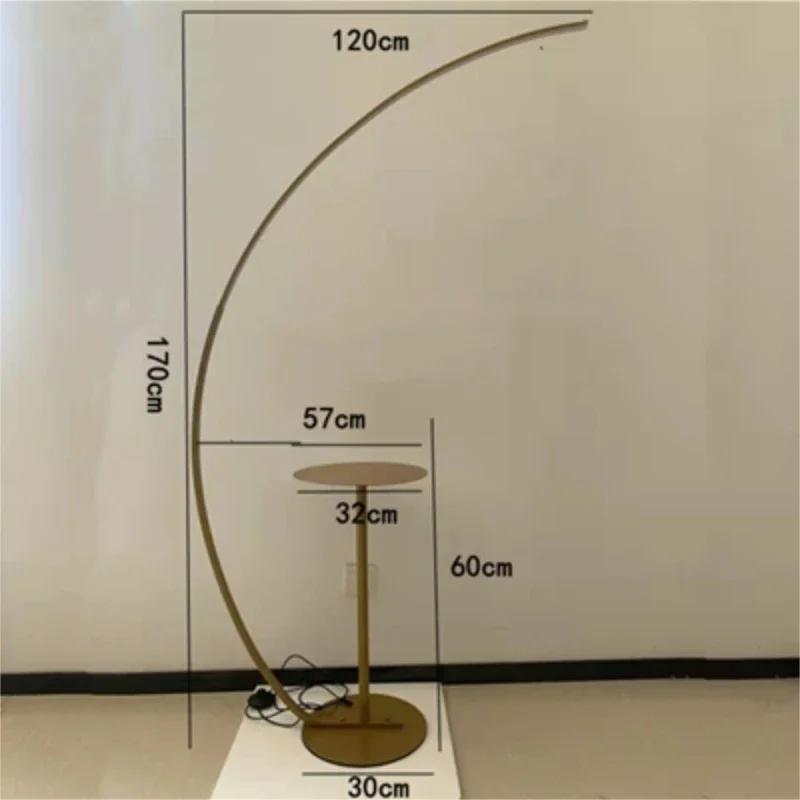 Nordic Minimalist White Gold C-shaped Lamp Living Room Sofa Bedroom Study Bedside Corner Led Dimmable Remote Control
