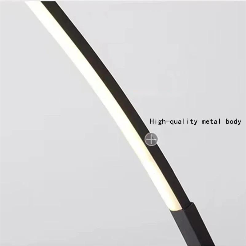 Nordic Minimalist White Gold C-shaped Lamp Living Room Sofa Bedroom Study Bedside Corner Led Dimmable Remote Control
