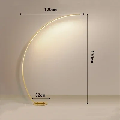 Nordic Minimalist White Gold C-shaped Lamp Living Room Sofa Bedroom Study Bedside Corner Led Dimmable Remote Control