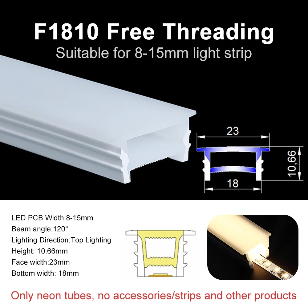 LED Neon Sign Silica Gel Covering Tube  Recessed Removeable Flexible Waterproof Silicone For WS2811 WS2812B COB Light Strip 10M
