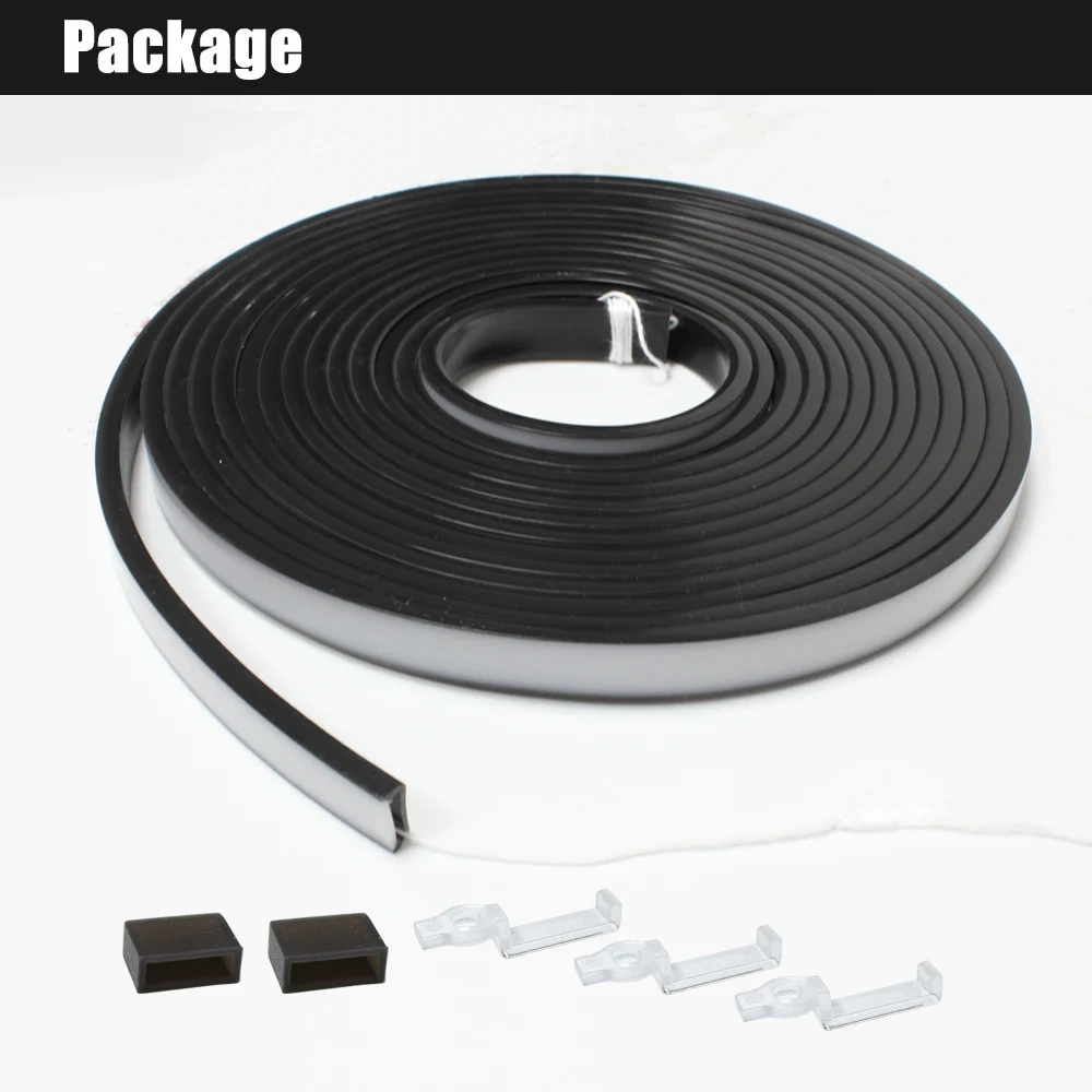 T0511 T0513 T0515 Black Matte LED Silicone Tube Led Diffuser Flexible Protection Cover for 8mm 10mm 12mm WS2811 WS2812 LED Strip