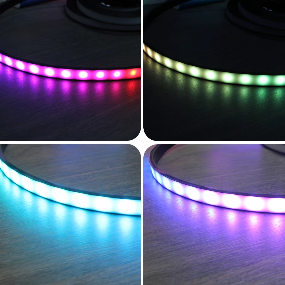 T0511 T0513 T0515 Black Matte LED Silicone Tube Led Diffuser Flexible Protection Cover for 8mm 10mm 12mm WS2811 WS2812 LED Strip