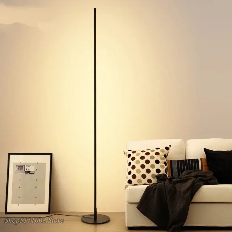 LED floor lamp Nordic minimalism living room bedroom creative bracket lamp black gold floor atmosphere lamp indoor lighting