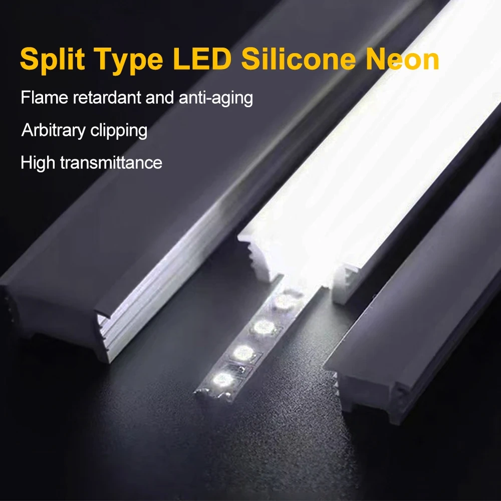 LED Neon Sign Silica Gel Covering Tube  Recessed Removeable Flexible Waterproof Silicone For WS2811 WS2812B COB Light Strip 10M