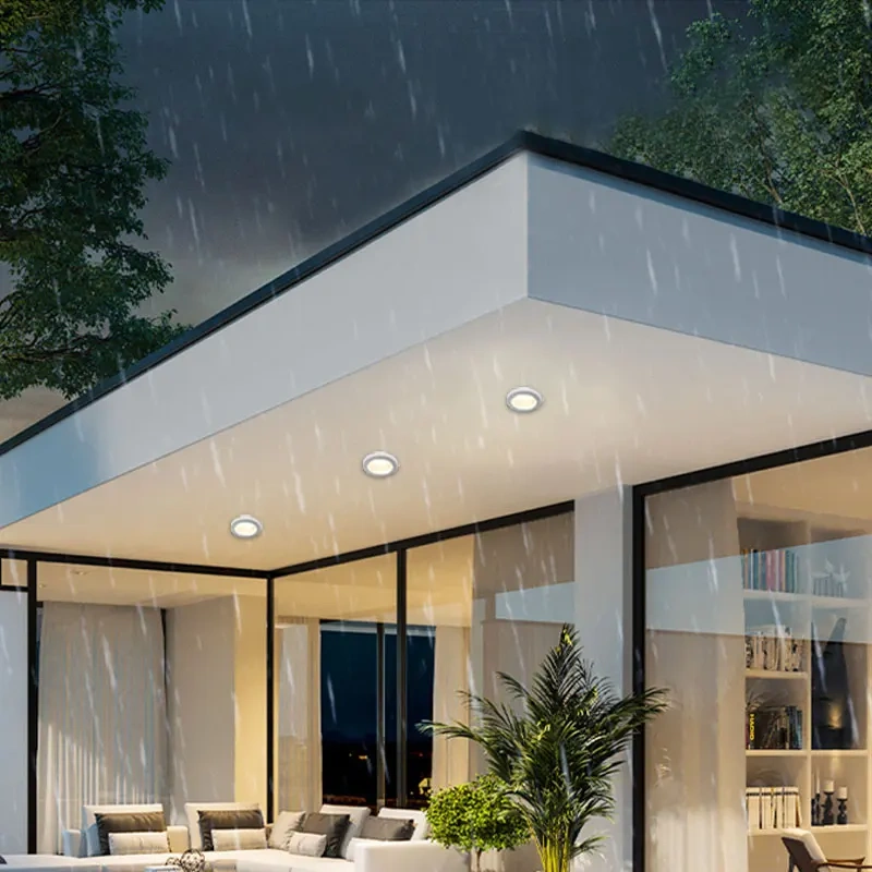 waterproof recessed LED downlight for outdoor porch lighting