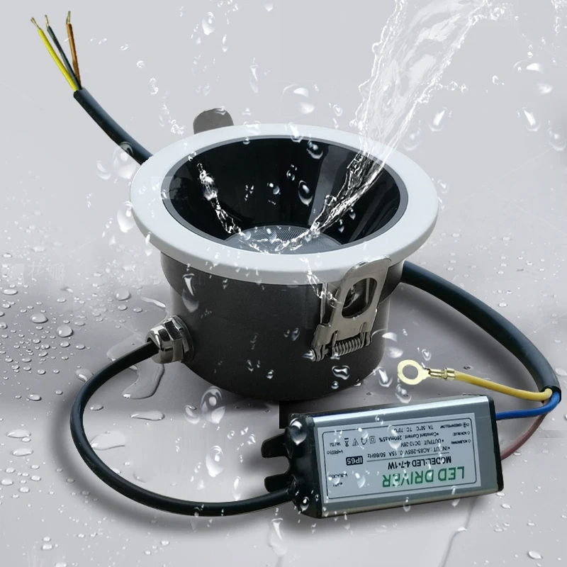 LED waterproof downlight outdoor spotlight 220v/110v3W 5W 7W balcony kitchen shower room can be installed opening 75mm