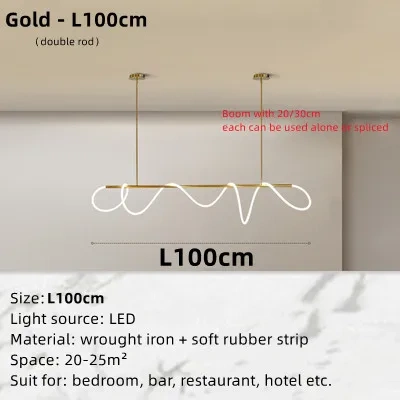 Modern Minimalist Living Room Pendant Lamp Nordic Creative Restaurant Bedroom Study Designer Circular Musical Note Linear Light