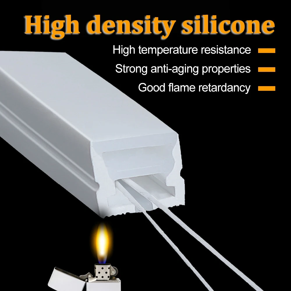1m-10m LED Silicone Neon Tube Flexible Soft Silica Gel Sign IP67 Waterproof For WS2811 WS2812 SK6812 5050 Addressable RGB Strip