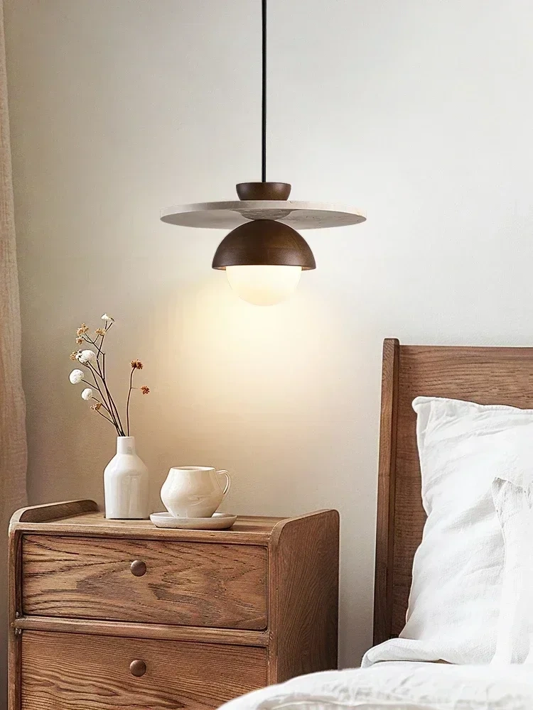Denmark Creative Led Chandelier Walnut Wood Pendant Light  Hanging Lights Bedside Small Lighting Fixtures Indoor Home Decor