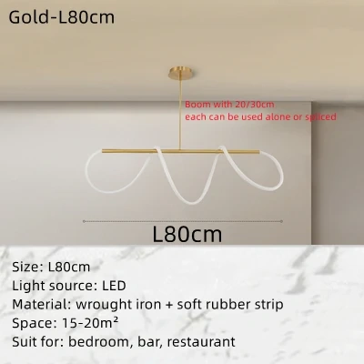 Modern Minimalist Living Room Pendant Lamp Nordic Creative Restaurant Bedroom Study Designer Circular Musical Note Linear Light