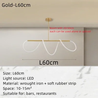 Modern Minimalist Living Room Pendant Lamp Nordic Creative Restaurant Bedroom Study Designer Circular Musical Note Linear Light