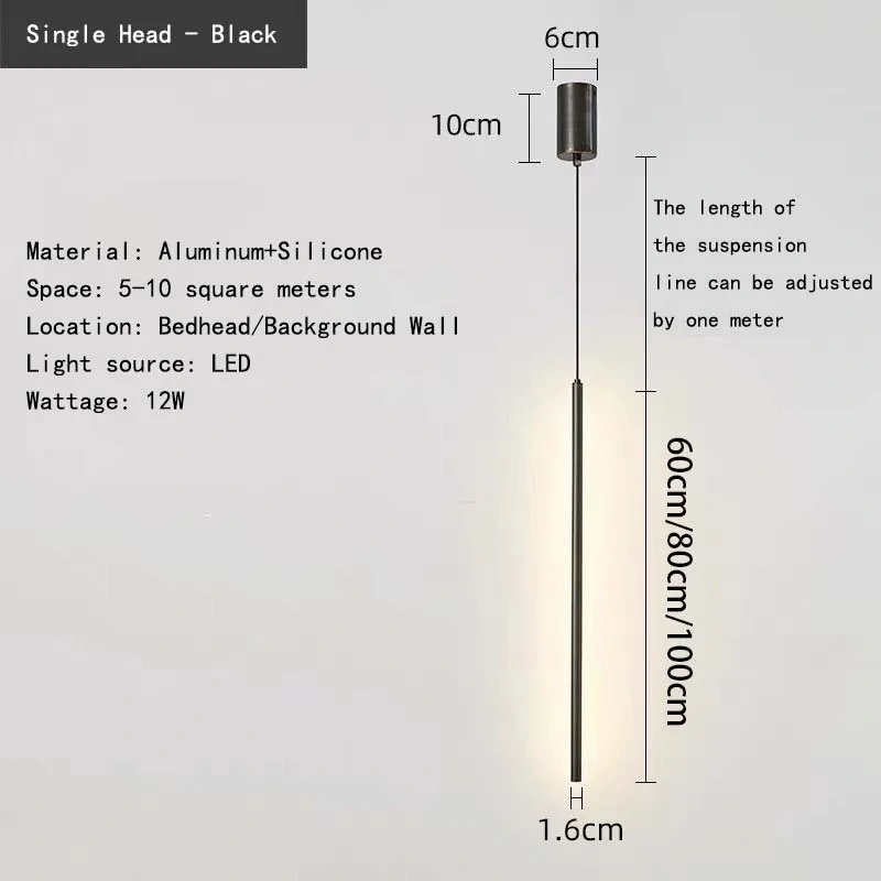Modern LED long pendant light, living room background wall, dining room bedroom bedside background,home decoration pendant light