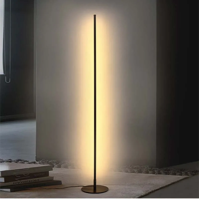 LED floor lamp Nordic minimalism living room bedroom creative bracket lamp black gold floor atmosphere lamp indoor lighting