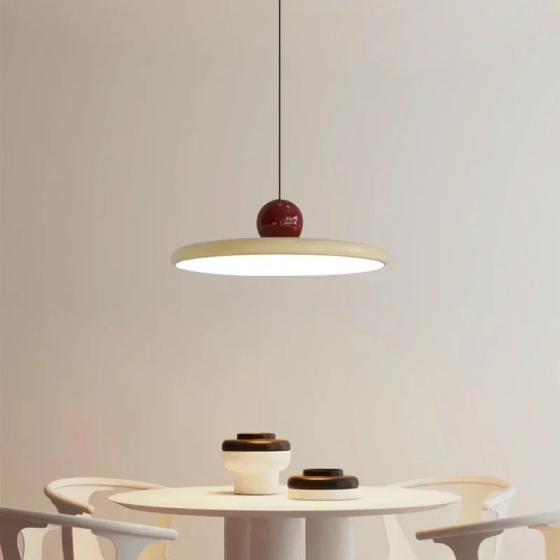 Nordic Cream Style Flying Saucer Pendant Light Restaurant Living Room Bedroom Bedside Lamp Home Interior Decorative Lamp 20/30cm