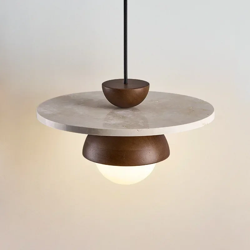Denmark Creative Led Chandelier Walnut Wood Pendant Light  Hanging Lights Bedside Small Lighting Fixtures Indoor Home Decor