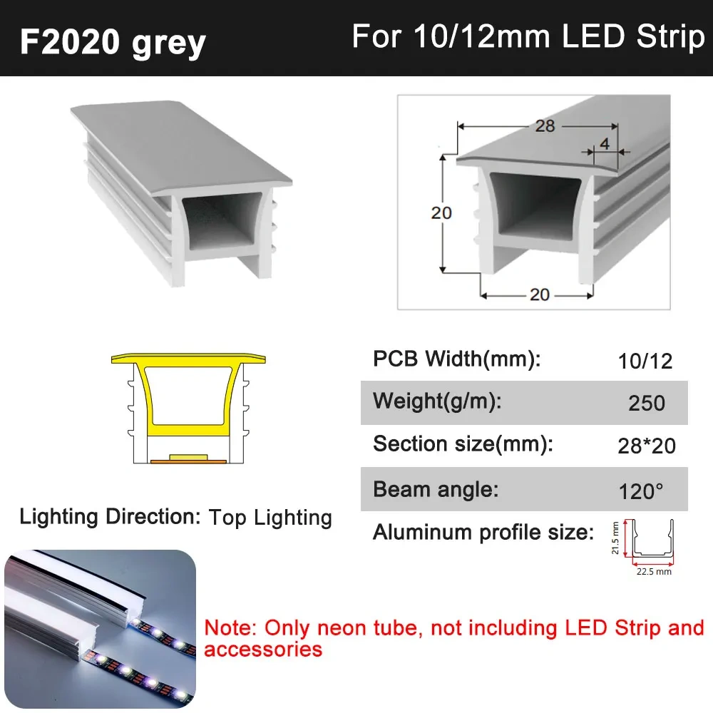 5m LED Neon Silica Rope Tube Recessed Covering Soft Flexible Removeable IP67 Waterproof Silicone for WS2812 Strip Light