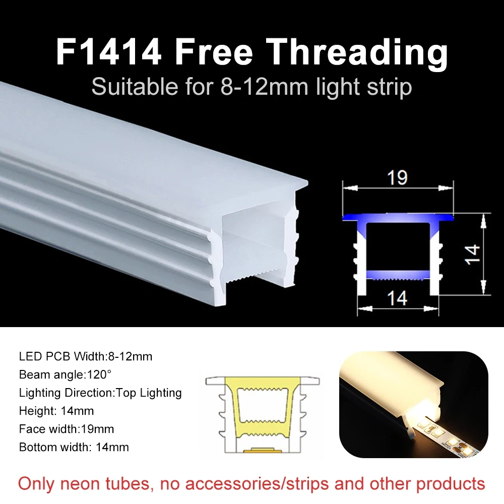 LED Neon Sign Silica Gel Covering Tube  Recessed Removeable Flexible Waterproof Silicone For WS2811 WS2812B COB Light Strip 10M