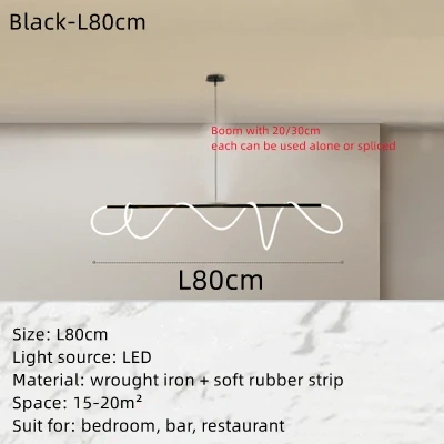 Modern Minimalist Living Room Pendant Lamp Nordic Creative Restaurant Bedroom Study Designer Circular Musical Note Linear Light