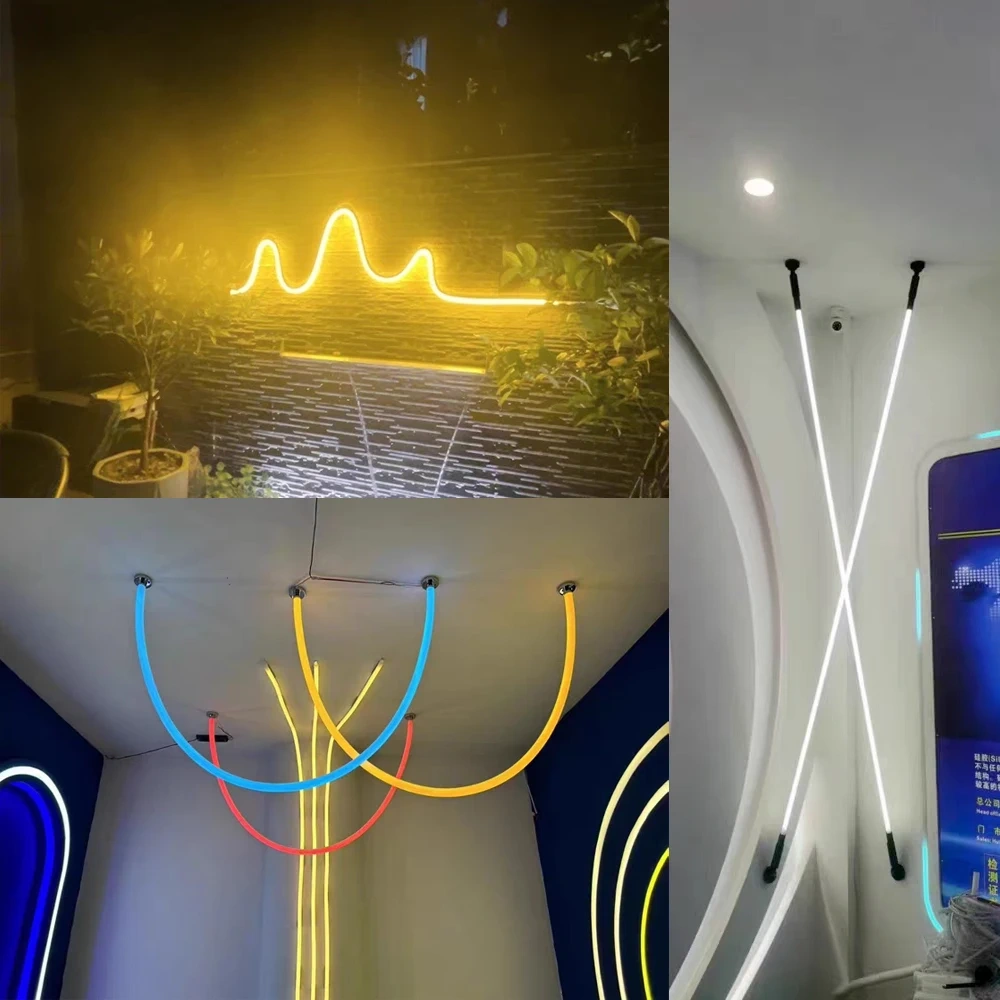 270/360 Degree Luminous Round Neon Silica Gel Tube Flexible Silicone Soft Sleeve IP67 Waterproof For 5mm-10mm SMD COB LED Strip