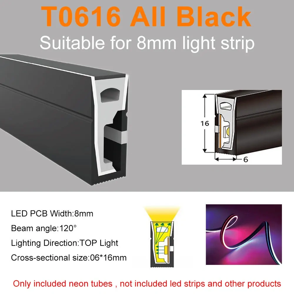 1M-5M WS2812B WS2811 SK6812 Silica Gel Tube Black Led Neon Soft Rope Tube IP67 Waterproof For 5050 RGB Flexible Strip Light