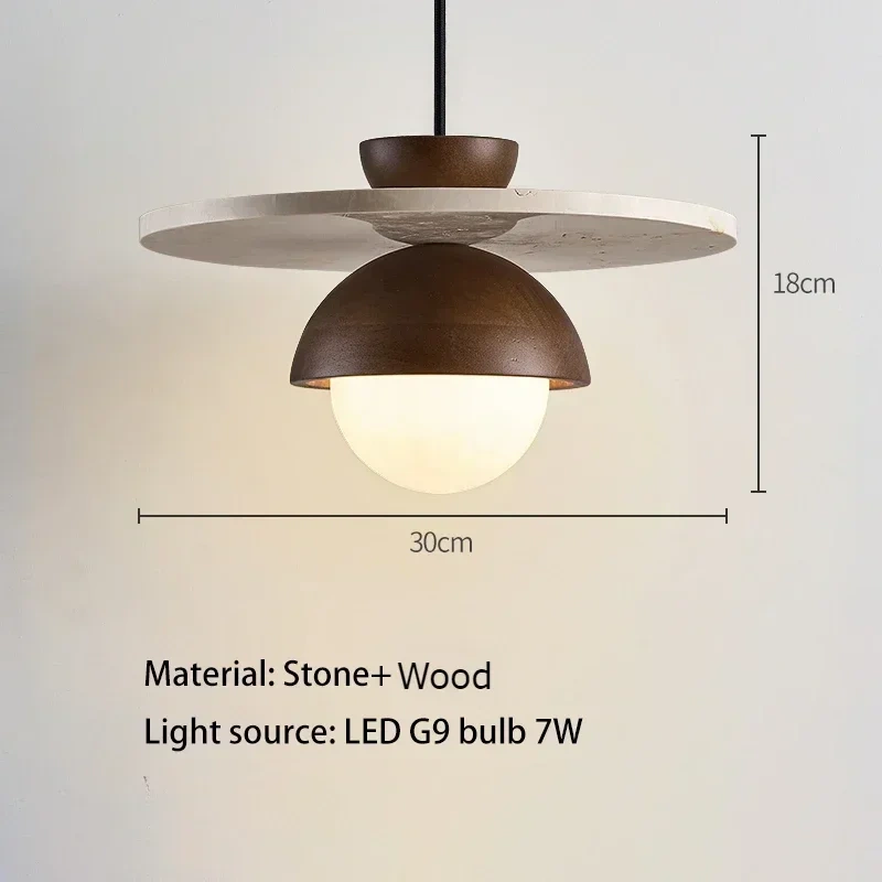 Denmark Creative Led Chandelier Walnut Wood Pendant Light  Hanging Lights Bedside Small Lighting Fixtures Indoor Home Decor