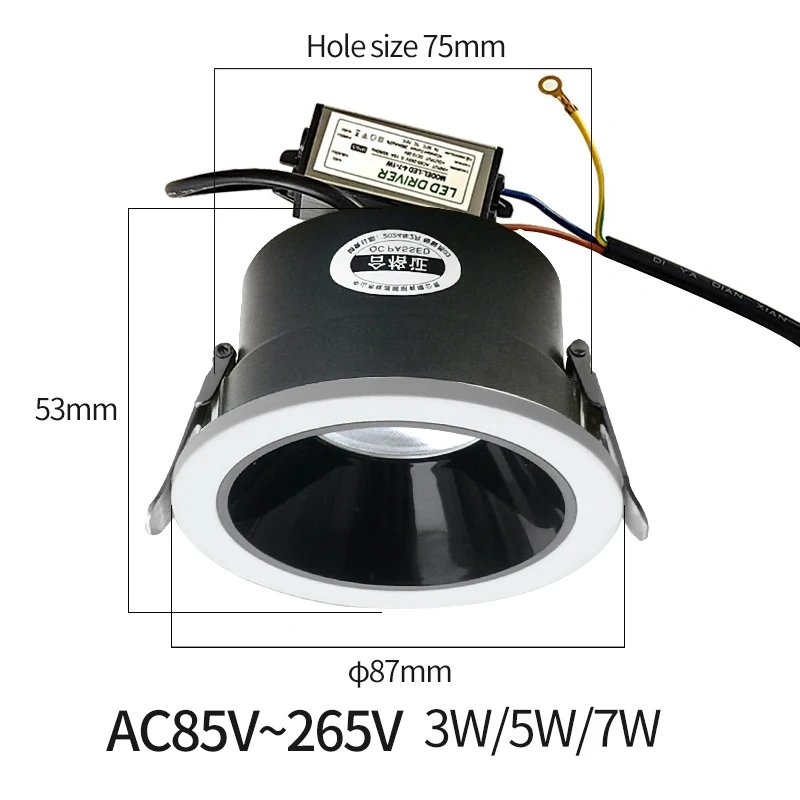 LED waterproof downlight outdoor spotlight 220v/110v3W 5W 7W balcony kitchen shower room can be installed opening 75mm