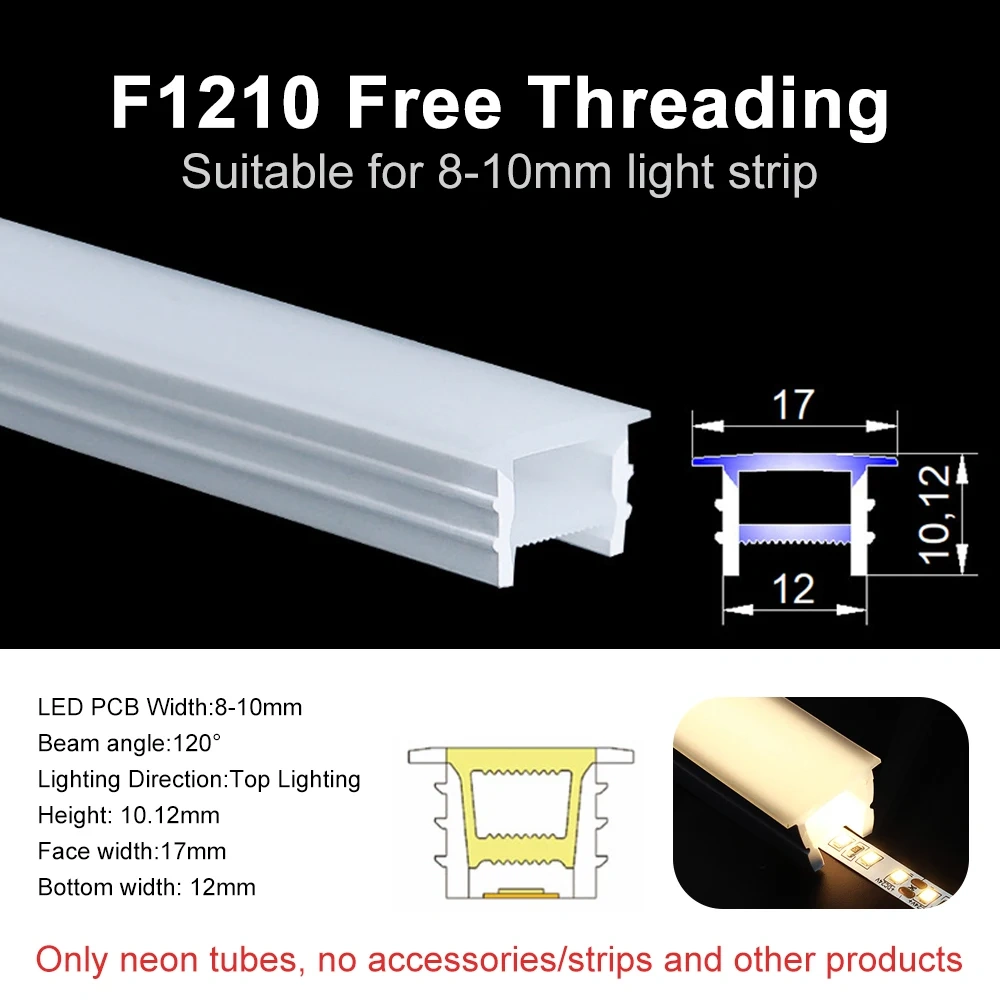LED Neon Sign Silica Gel Covering Tube  Recessed Removeable Flexible Waterproof Silicone For WS2811 WS2812B COB Light Strip 10M