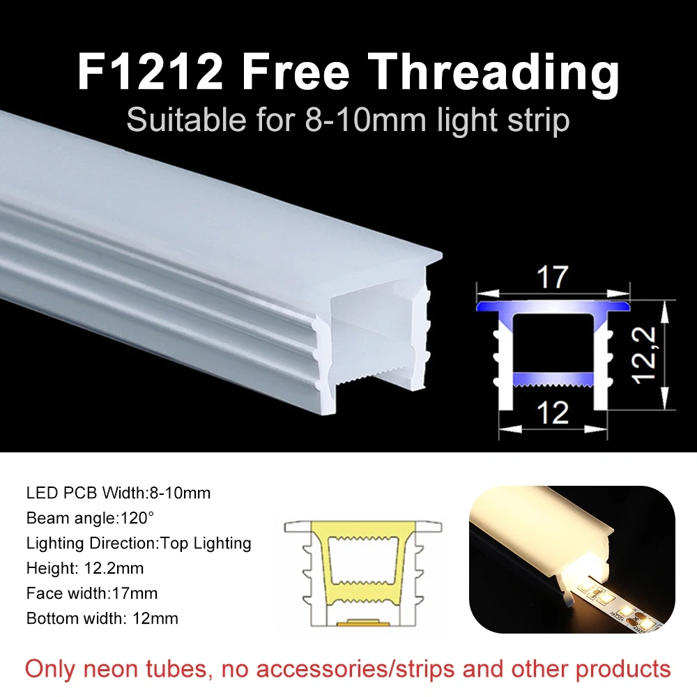 LED Neon Sign Silica Gel Covering Tube  Recessed Removeable Flexible Waterproof Silicone For WS2811 WS2812B COB Light Strip 10M