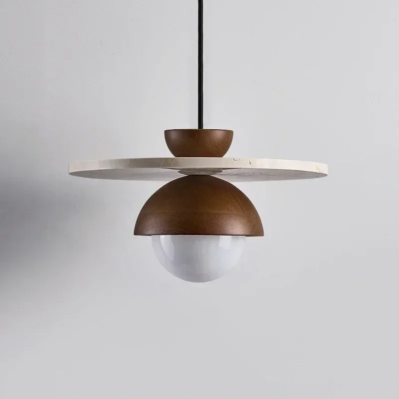 Denmark Creative Led Chandelier Walnut Wood Pendant Light  Hanging Lights Bedside Small Lighting Fixtures Indoor Home Decor