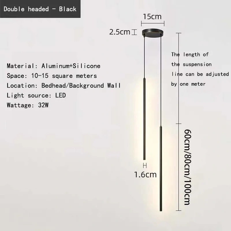 Modern LED long pendant light, living room background wall, dining room bedroom bedside background,home decoration pendant light