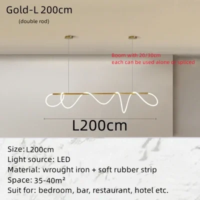 Modern Minimalist Living Room Pendant Lamp Nordic Creative Restaurant Bedroom Study Designer Circular Musical Note Linear Light