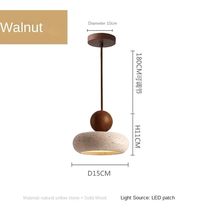 Natural stone pendant light for boutique hotel lighting