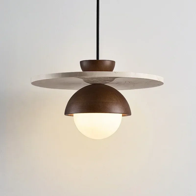 Denmark Creative Led Chandelier Walnut Wood Pendant Light  Hanging Lights Bedside Small Lighting Fixtures Indoor Home Decor