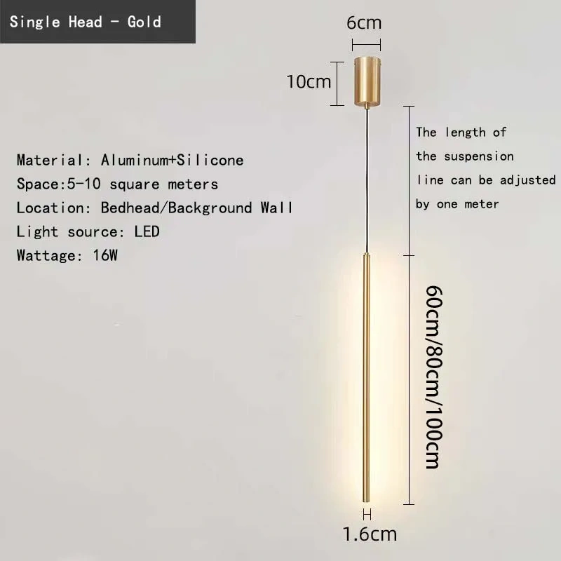 Modern LED long pendant light, living room background wall, dining room bedroom bedside background,home decoration pendant light