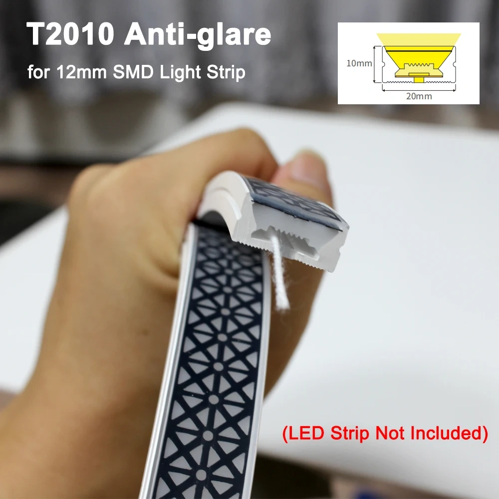 LED Silicone Neon Tube Anti-glare T1610 T2010 Flexible Protection Cover Honeycomb Styling For 12mm 2835/5050 WS2812 Light Strip