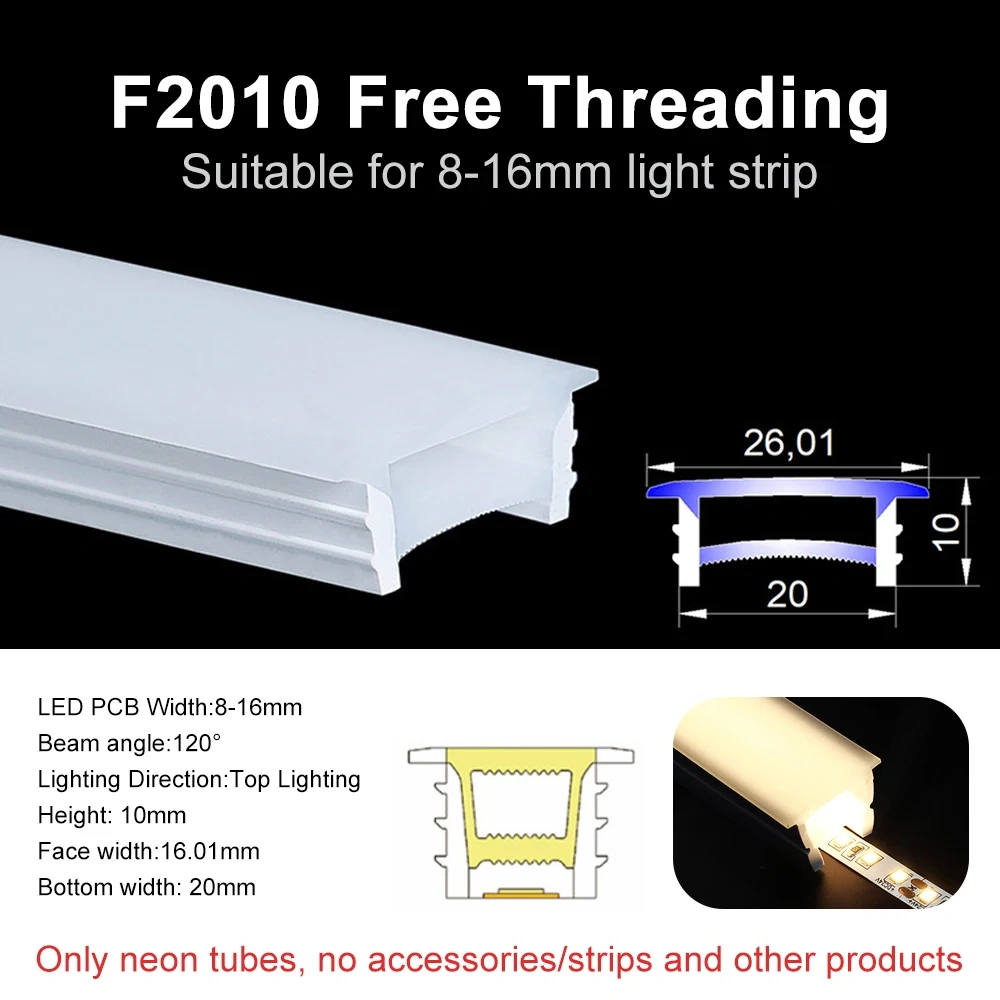 LED Neon Sign Silica Gel Covering Tube  Recessed Removeable Flexible Waterproof Silicone For WS2811 WS2812B COB Light Strip 10M