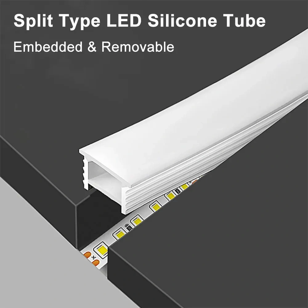 0.5m-5m LED Neon Silica Rope Tube Recessed Covering Soft Flexible Removeable IP67 Waterproof Silicone for WS2812 Strip Light