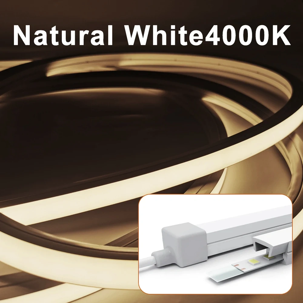 DC24V 2835 Led Neon Strip 10x10mm Flexible Silicon Tube Embedded Line Light Flexible Bendable 3000K 4000K 6000K IP67 Waterproof