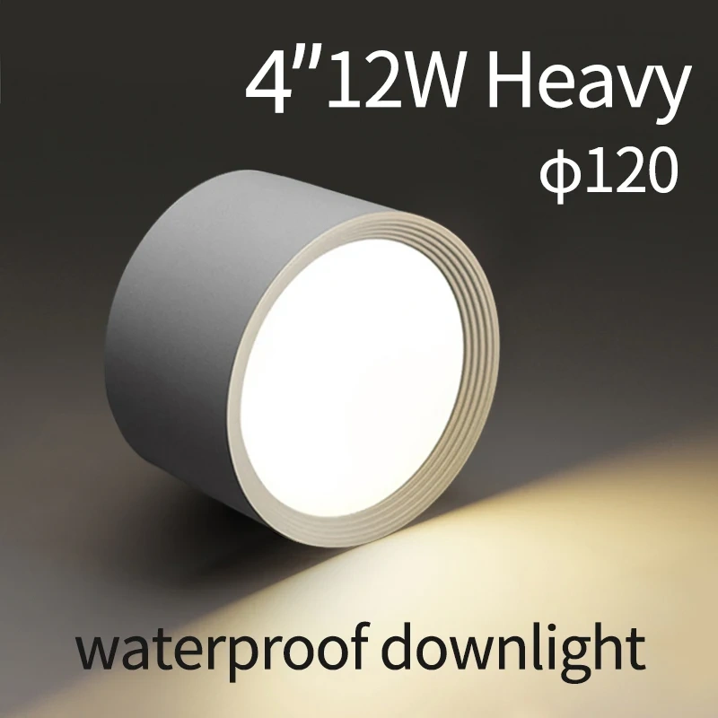IP65 downlight waterproof LED ceiling light AC85v-265v outdoor spotlights for recessed 12W High brightness lighting