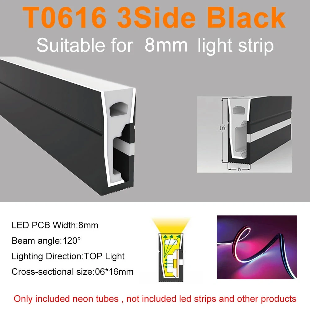 1M-5M WS2812B WS2811 SK6812 Silica Gel Tube Black Led Neon Soft Rope Tube IP67 Waterproof For 5050 RGB Flexible Strip Light