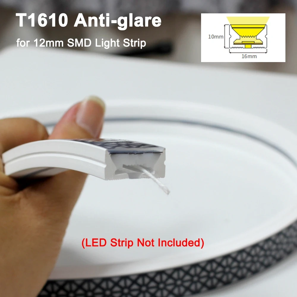 LED Silicone Neon Tube Anti-glare T1610 T2010 Flexible Protection Cover Honeycomb Styling For 12mm 2835/5050 WS2812 Light Strip