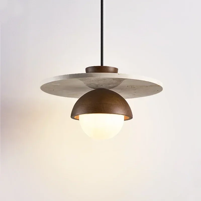Denmark Creative Led Chandelier Walnut Wood Pendant Light  Hanging Lights Bedside Small Lighting Fixtures Indoor Home Decor