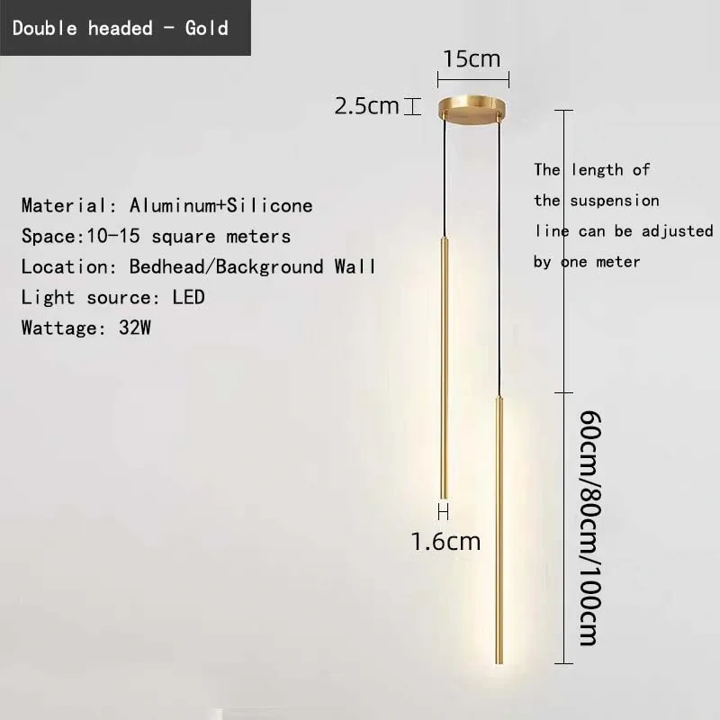 Modern LED long pendant light, living room background wall, dining room bedroom bedside background,home decoration pendant light
