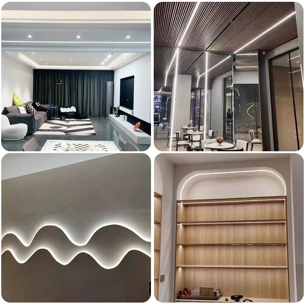 0.5m-5m LED Neon Silica Rope Tube Recessed Covering Soft Flexible Removeable IP67 Waterproof Silicone for WS2812 Strip Light