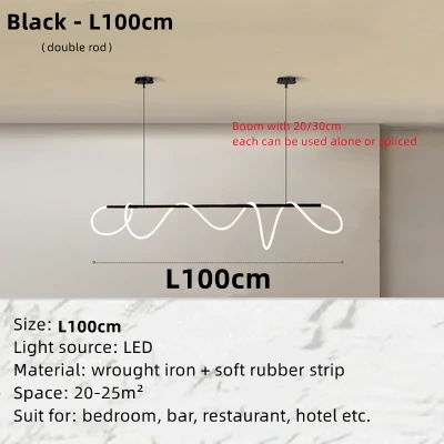Modern Minimalist Living Room Pendant Lamp Nordic Creative Restaurant Bedroom Study Designer Circular Musical Note Linear Light