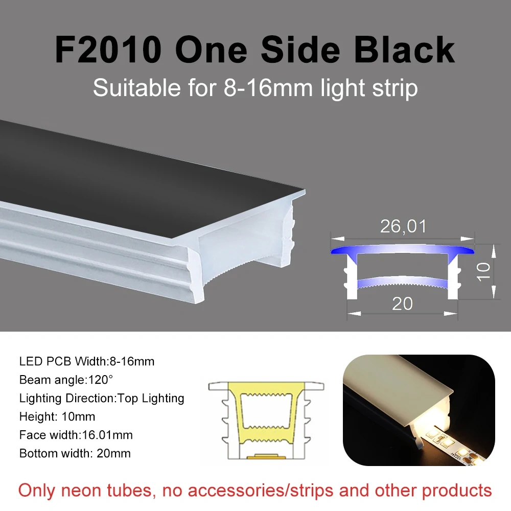 LED Neon Sign Silica Gel Covering Tube  Recessed Removeable Flexible Waterproof Silicone For WS2811 WS2812B COB Light Strip 10M