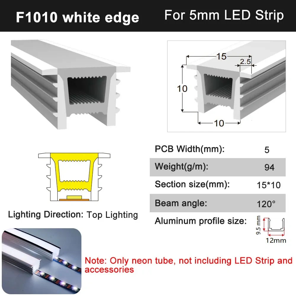 0.5m-5m LED Neon Silica Rope Tube Recessed Covering Soft Flexible Removeable IP67 Waterproof Silicone for WS2812 Strip Light