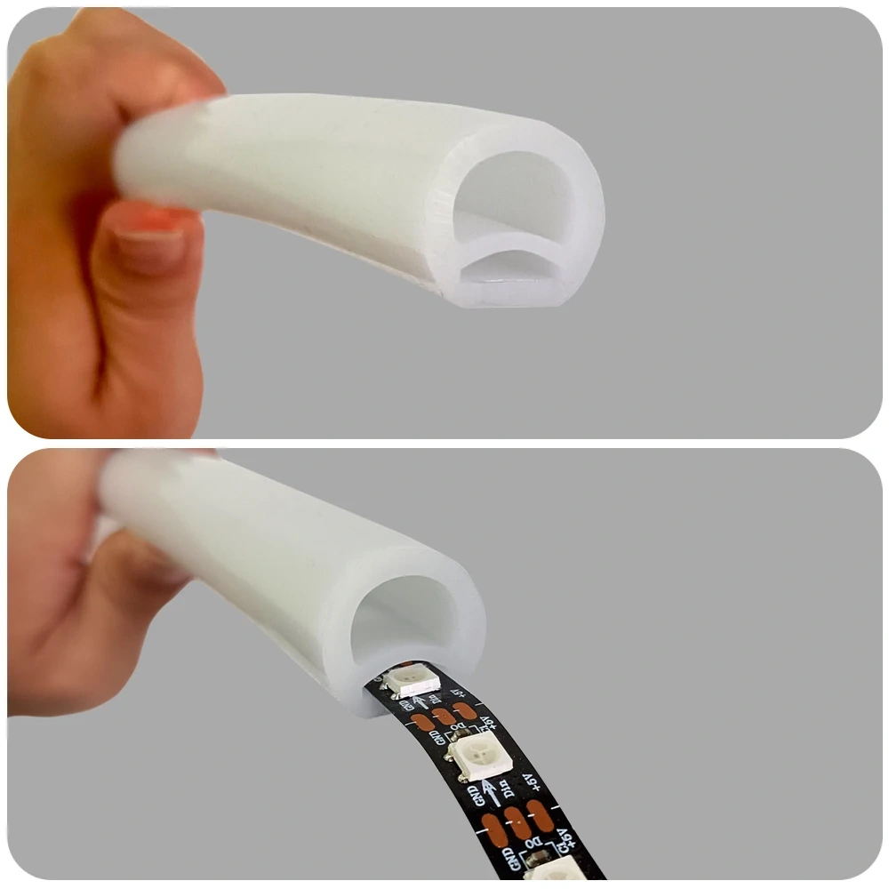 270/360 Degree Luminous Round Neon Silica Gel Tube Flexible Silicone Soft Sleeve IP67 Waterproof For 5mm-10mm SMD COB LED Strip
