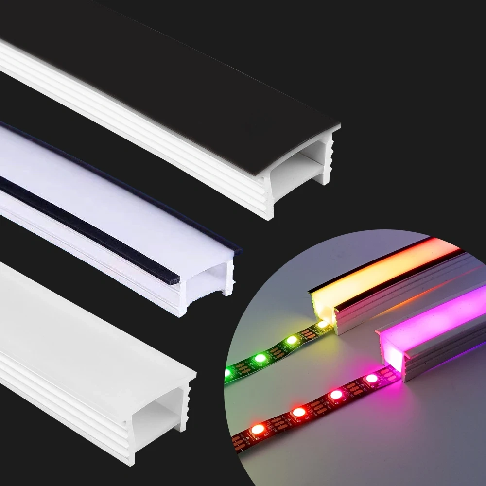 0.5m-5m LED Neon Silica Rope Tube Recessed Covering Soft Flexible Removeable IP67 Waterproof Silicone for WS2812 Strip Light